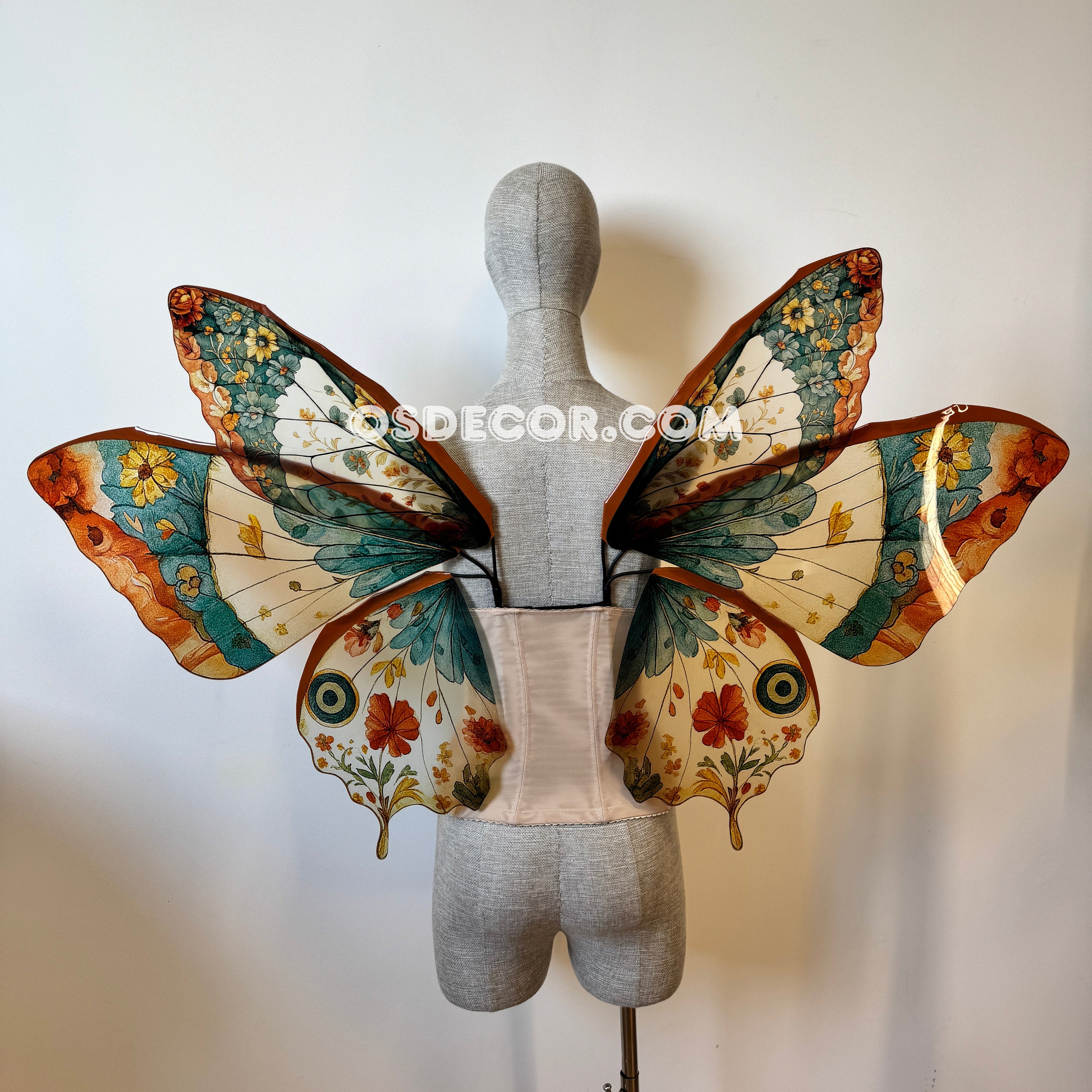 Green Orange Brown Butterfly Fairy Wings