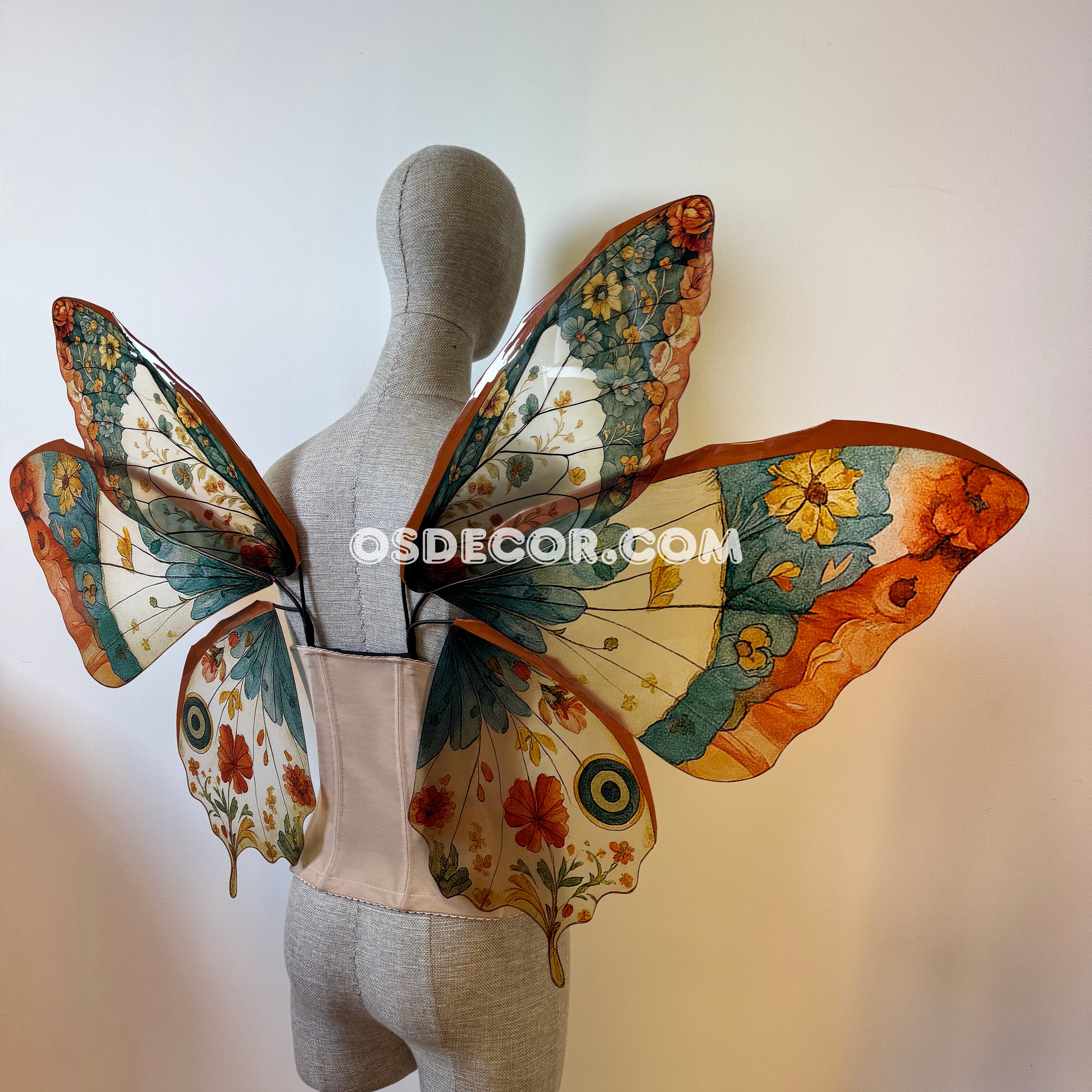Green Orange Brown Butterfly Fairy Wings