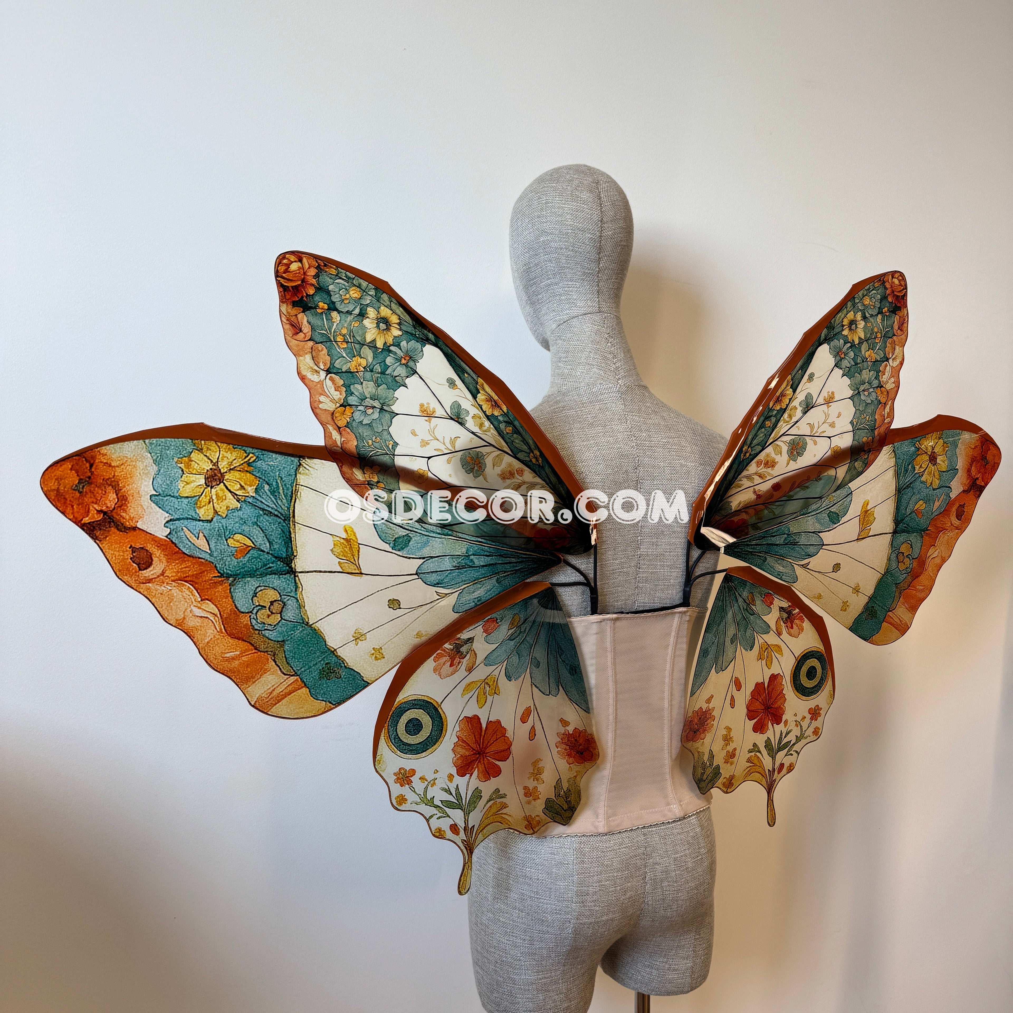 Green Orange Brown Butterfly Fairy Wings