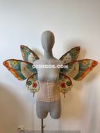 Green Orange Brown Butterfly Fairy Wings