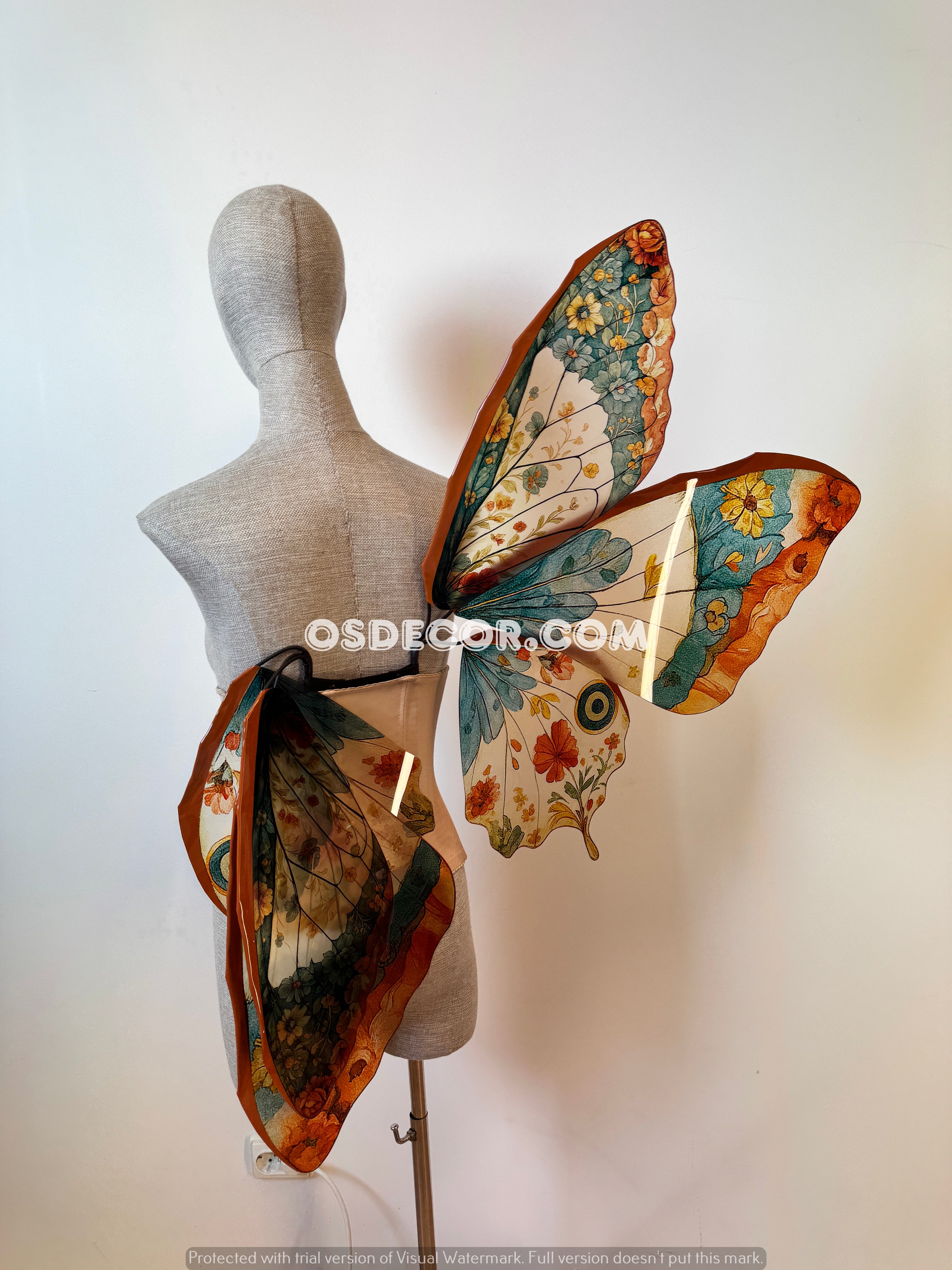 Green Orange Brown Butterfly Fairy Wings