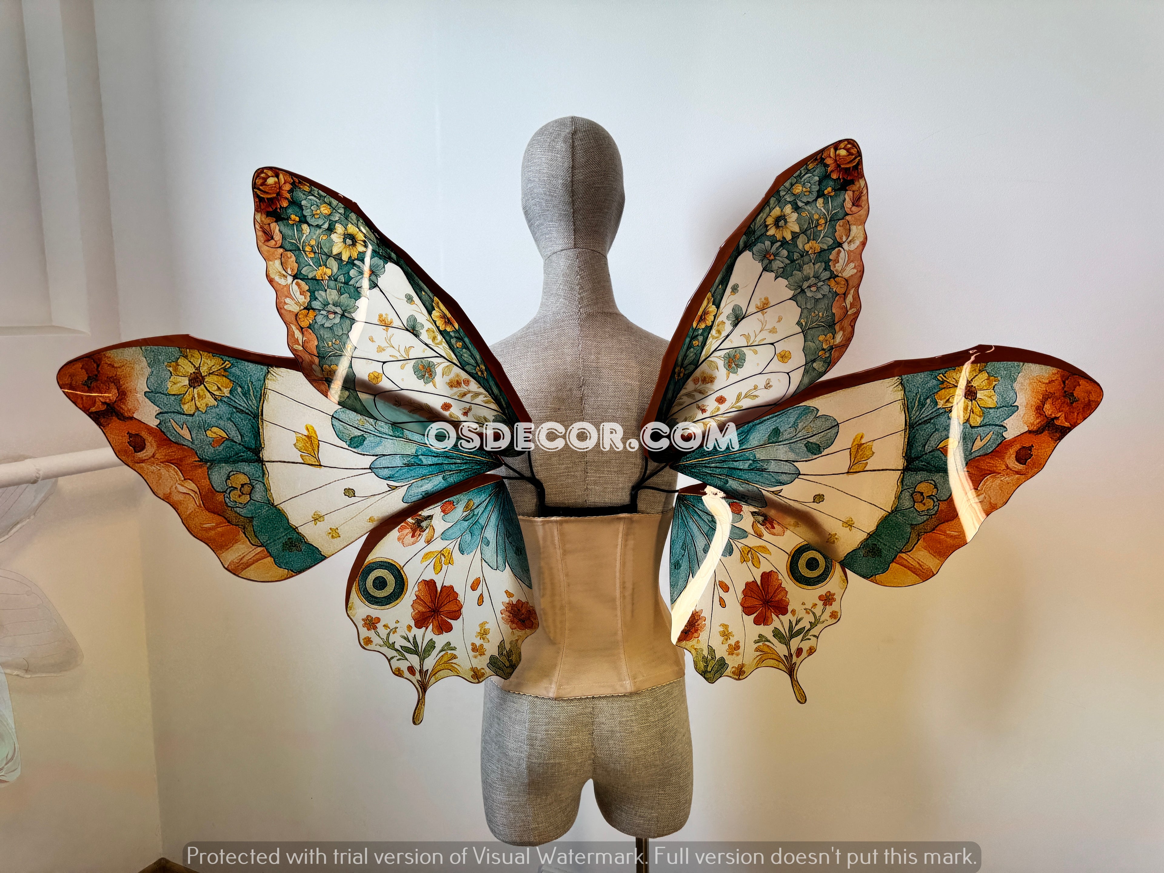 Green Orange Brown Butterfly Fairy Wings