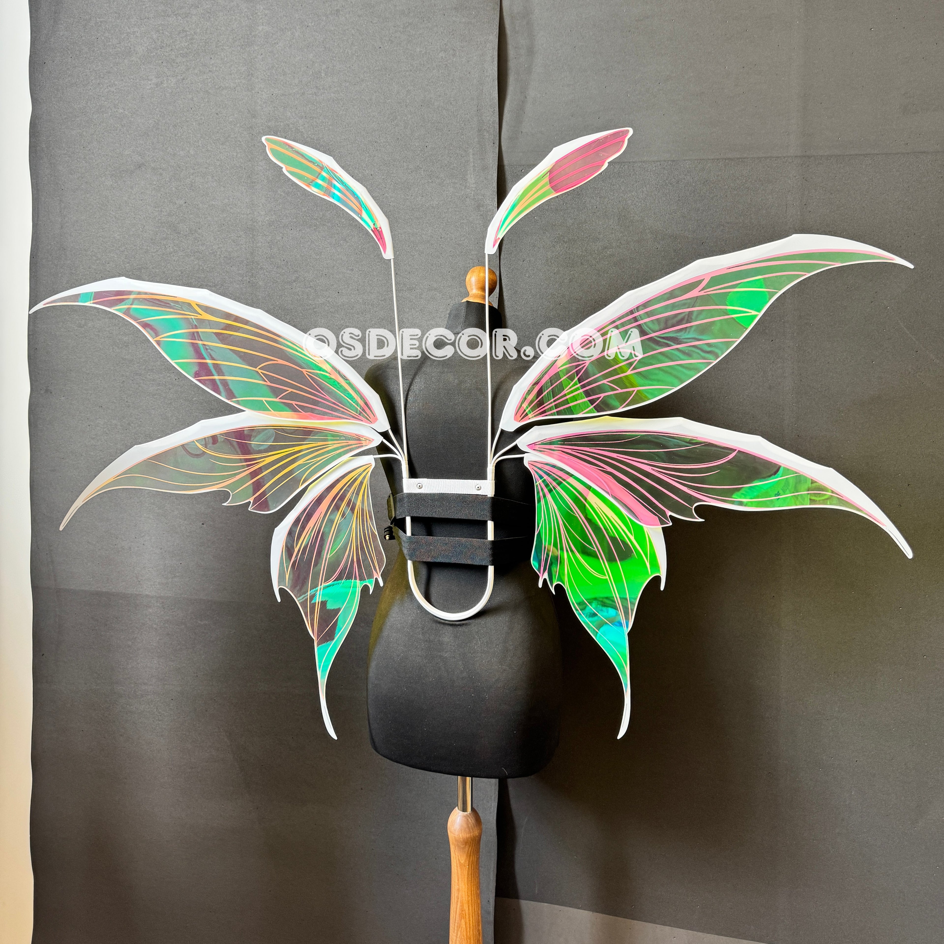 Pink Green Yellow Fairy Wings