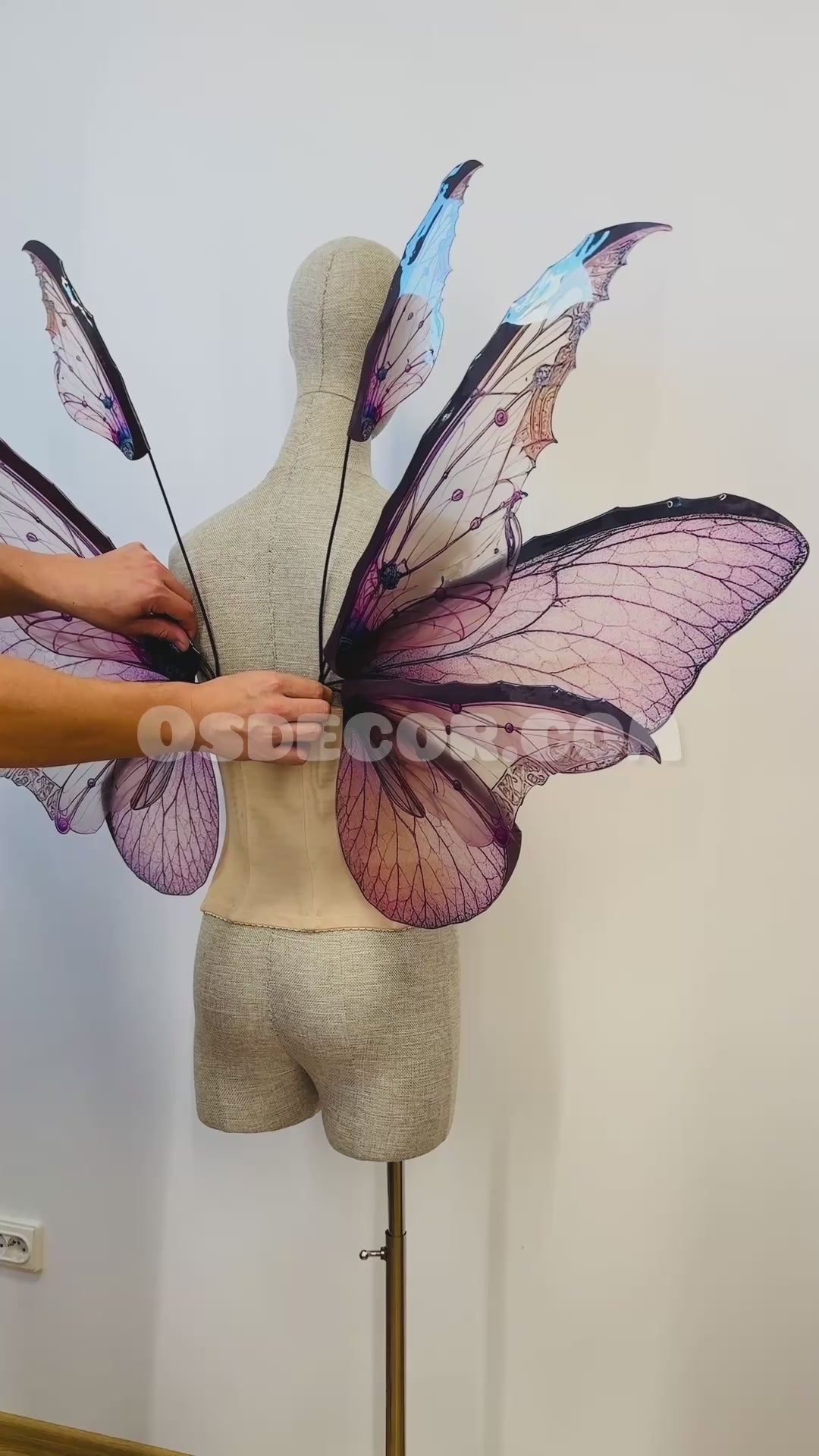 Pale Pink Butterfly Fairy Wings