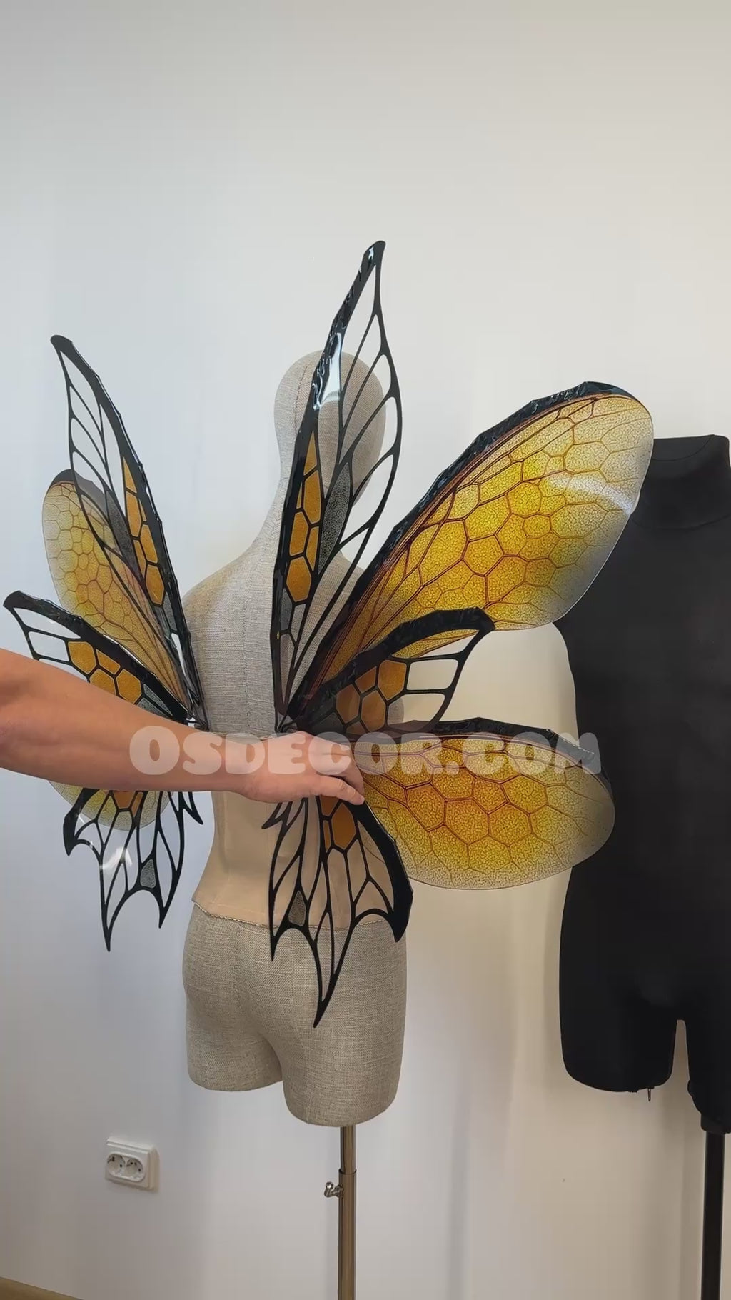 Yellow Honeycomb Bee Fairy Wings