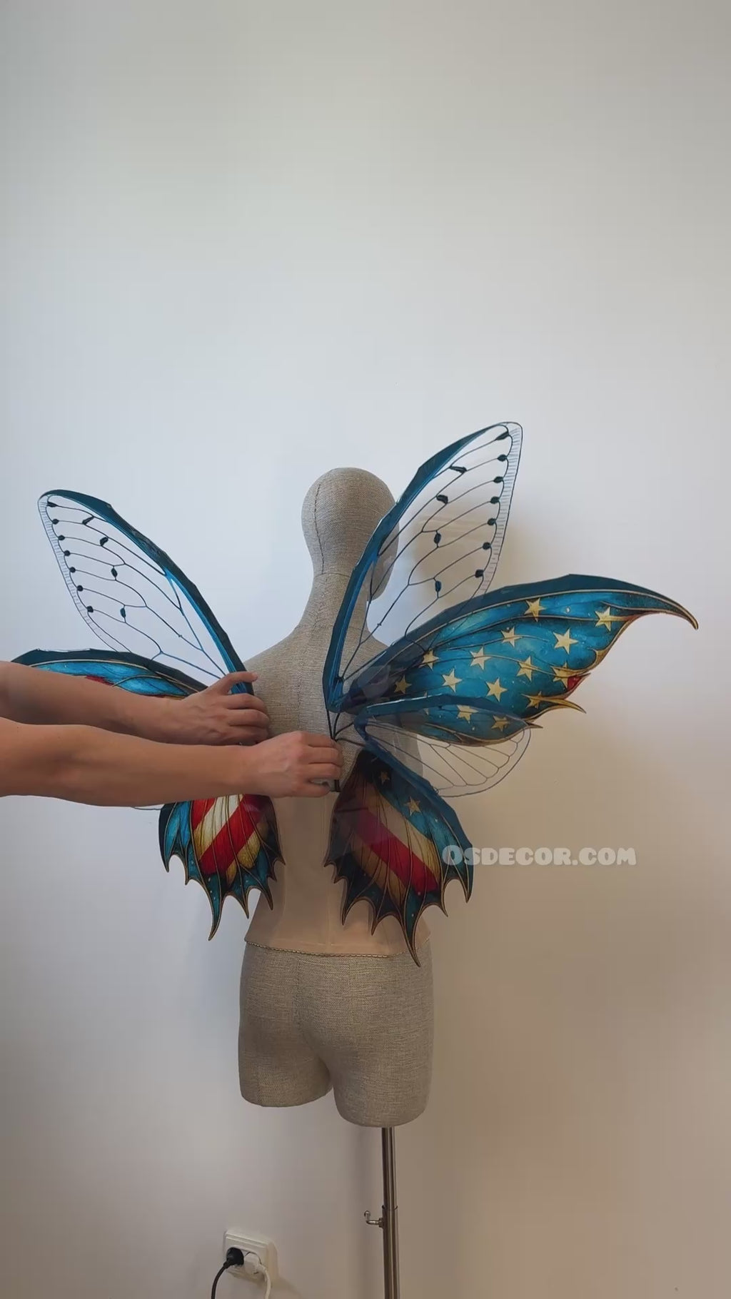 Red USA Butterfly Fairy Maple Leaf Wings