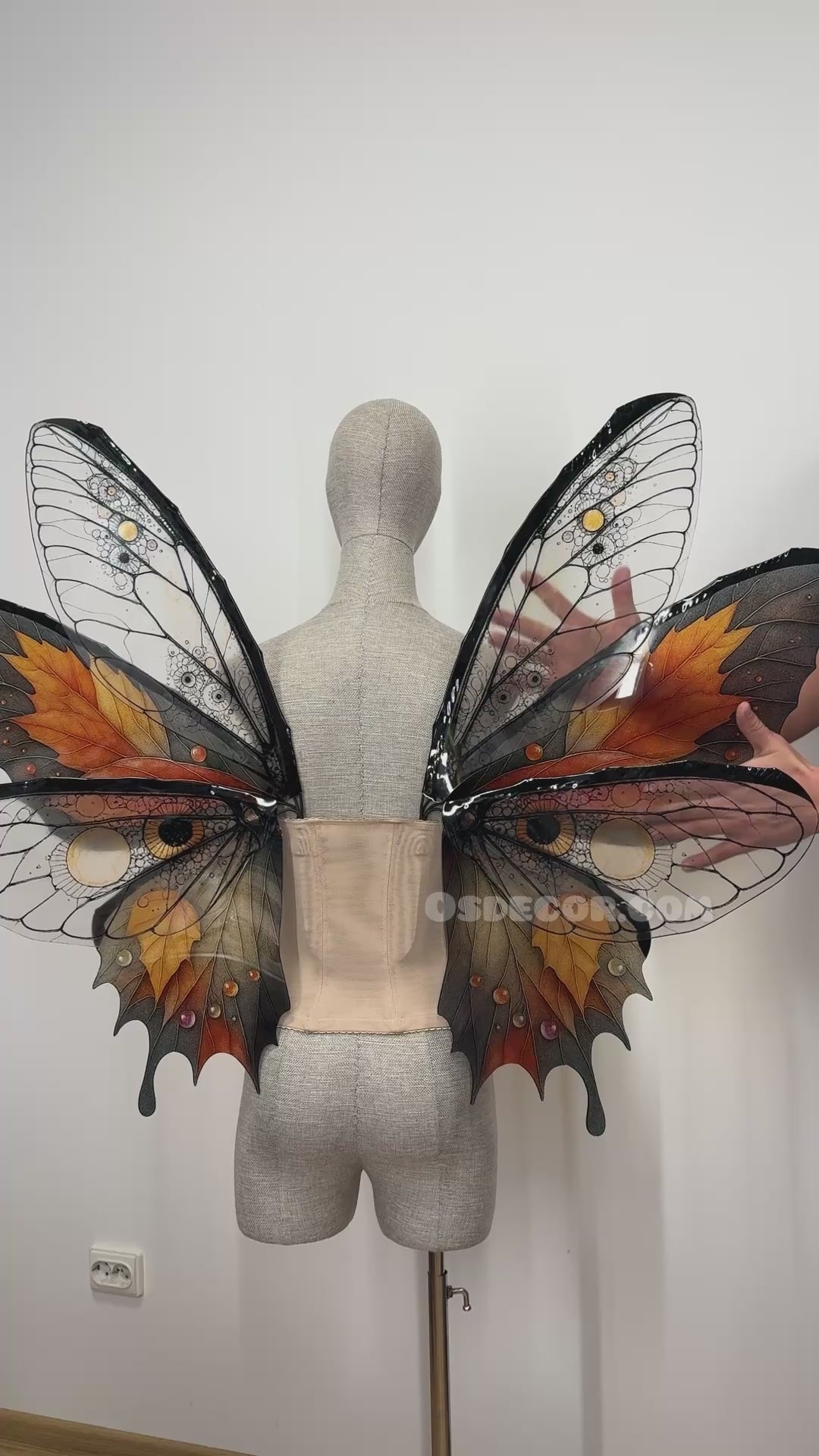 Orange Brown Leaves Fairy Wings