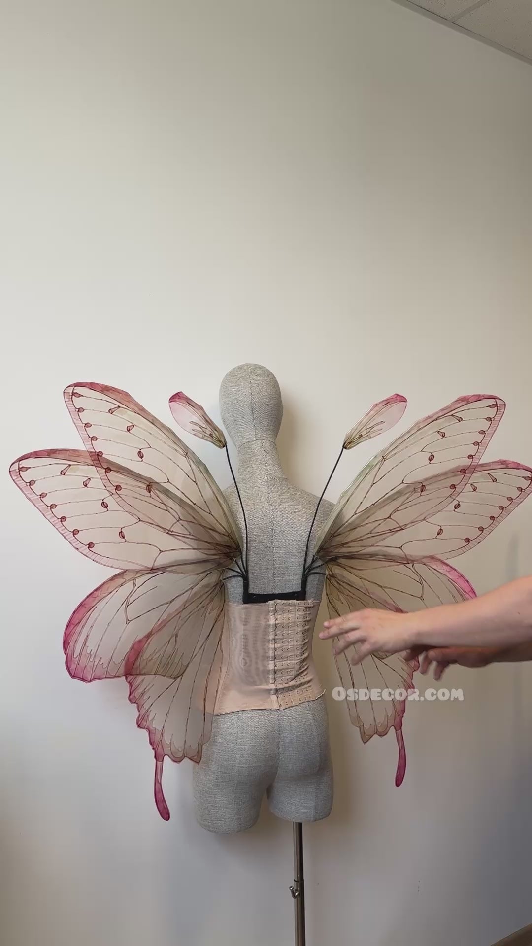Pink Beige Brown Leaves Fairy Wings