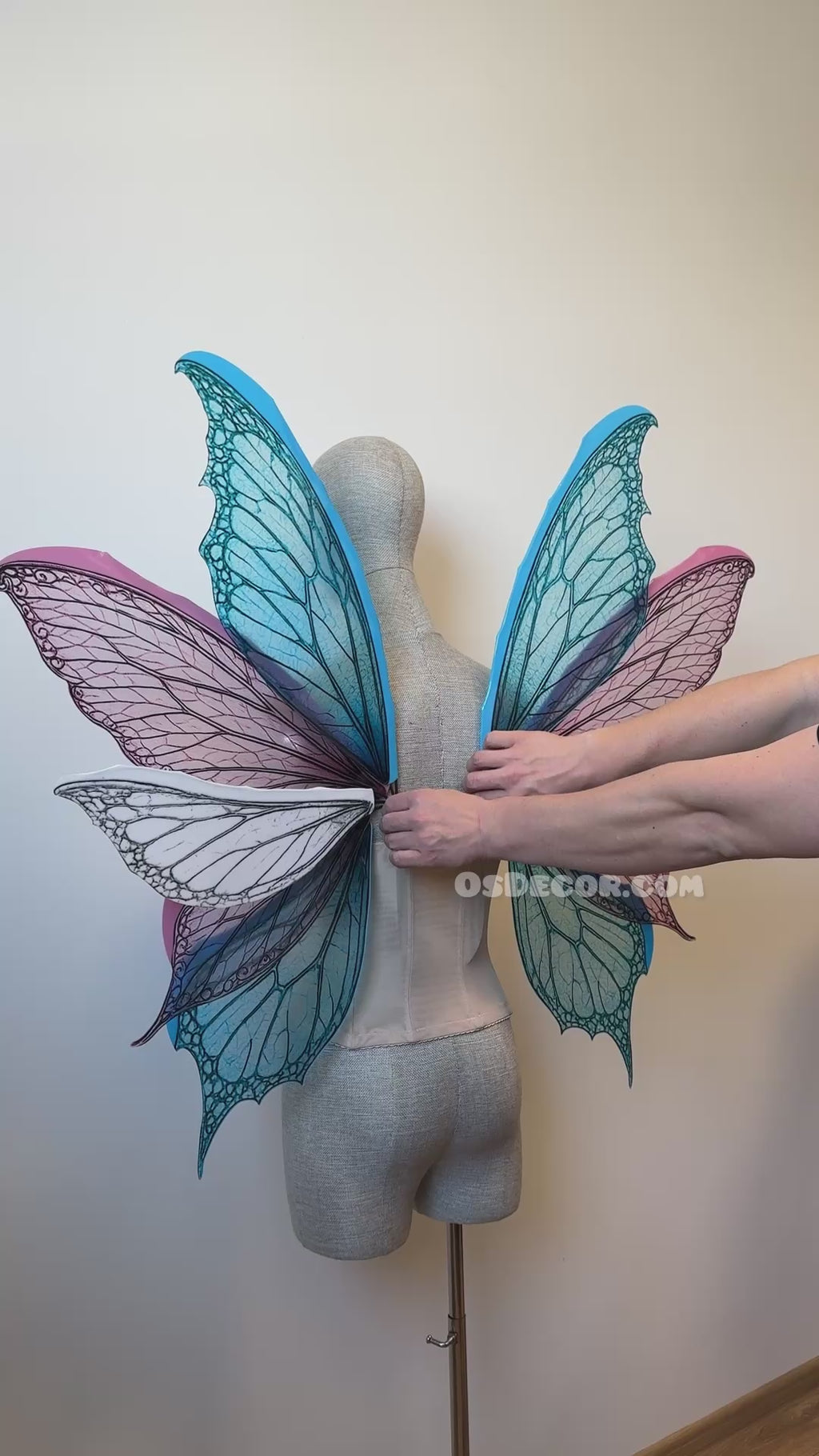 Blue Pink White Fairy Wings