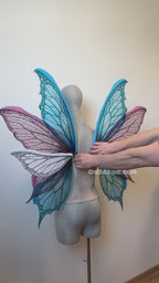 Blue Pink White Fairy Wings