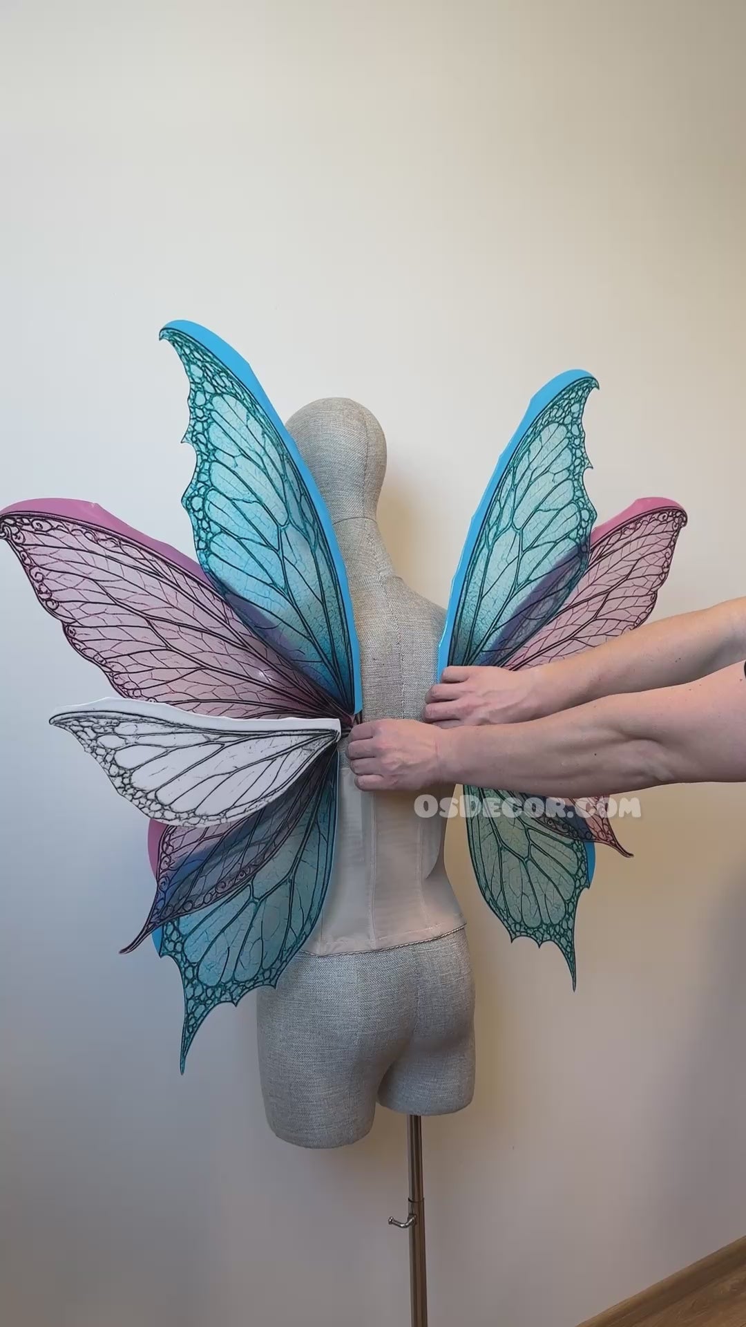 Blue Pink White Fairy Wings
